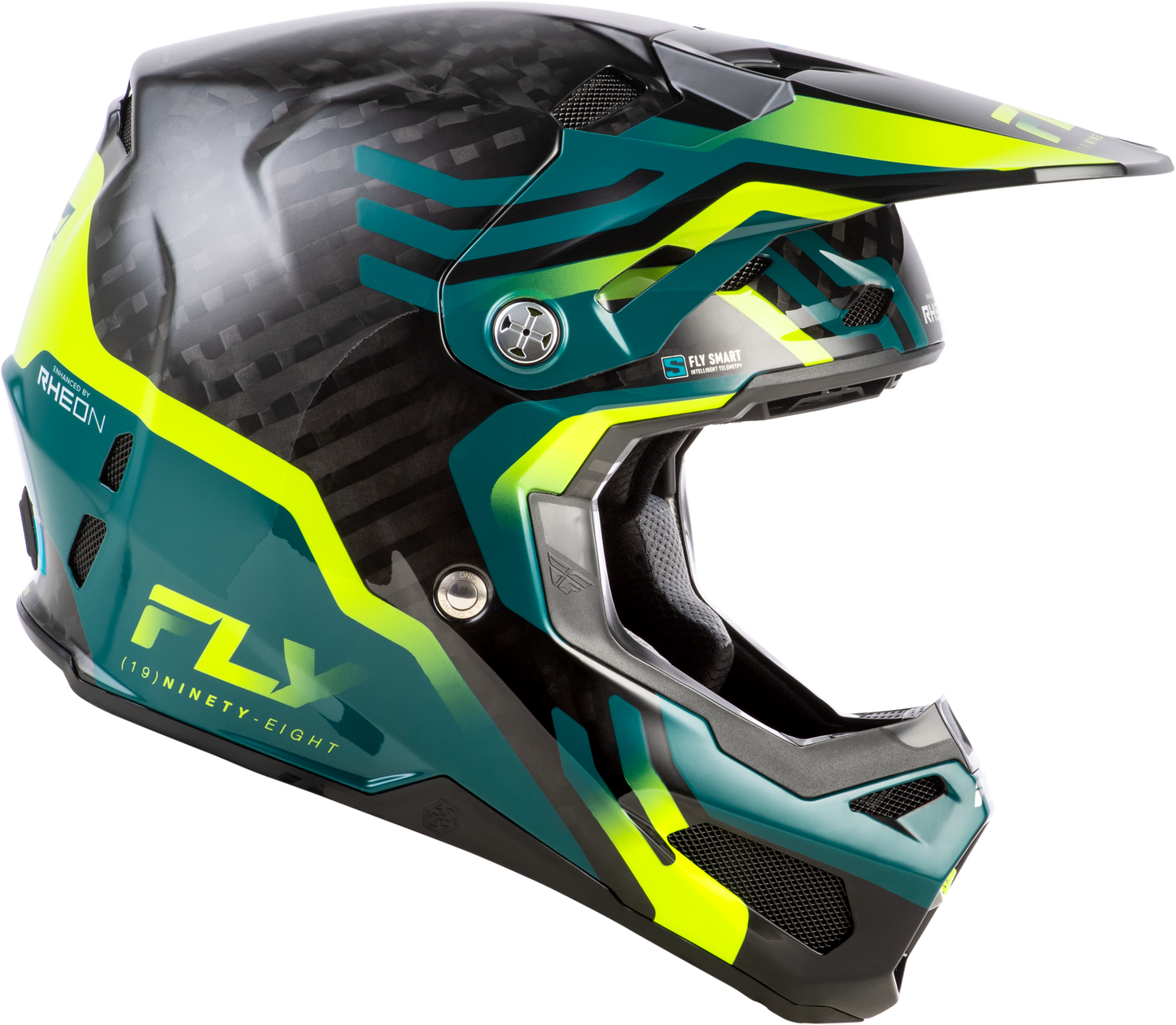 Formula S Carbon Byte Helmet Black Carbon/Teal/Lime Sm