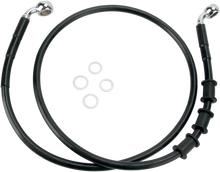 DRAG SPECIALTIES Brake Line - Front - Black - +8" 680219-8BLK