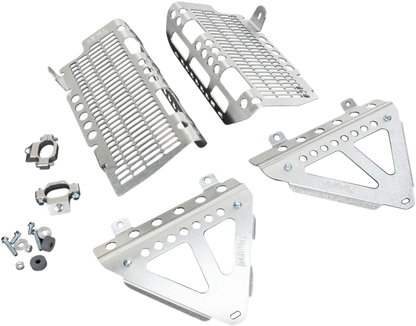 DEVOL Radiator Guards - Brushed Aluminum - Honda 0101-1210
