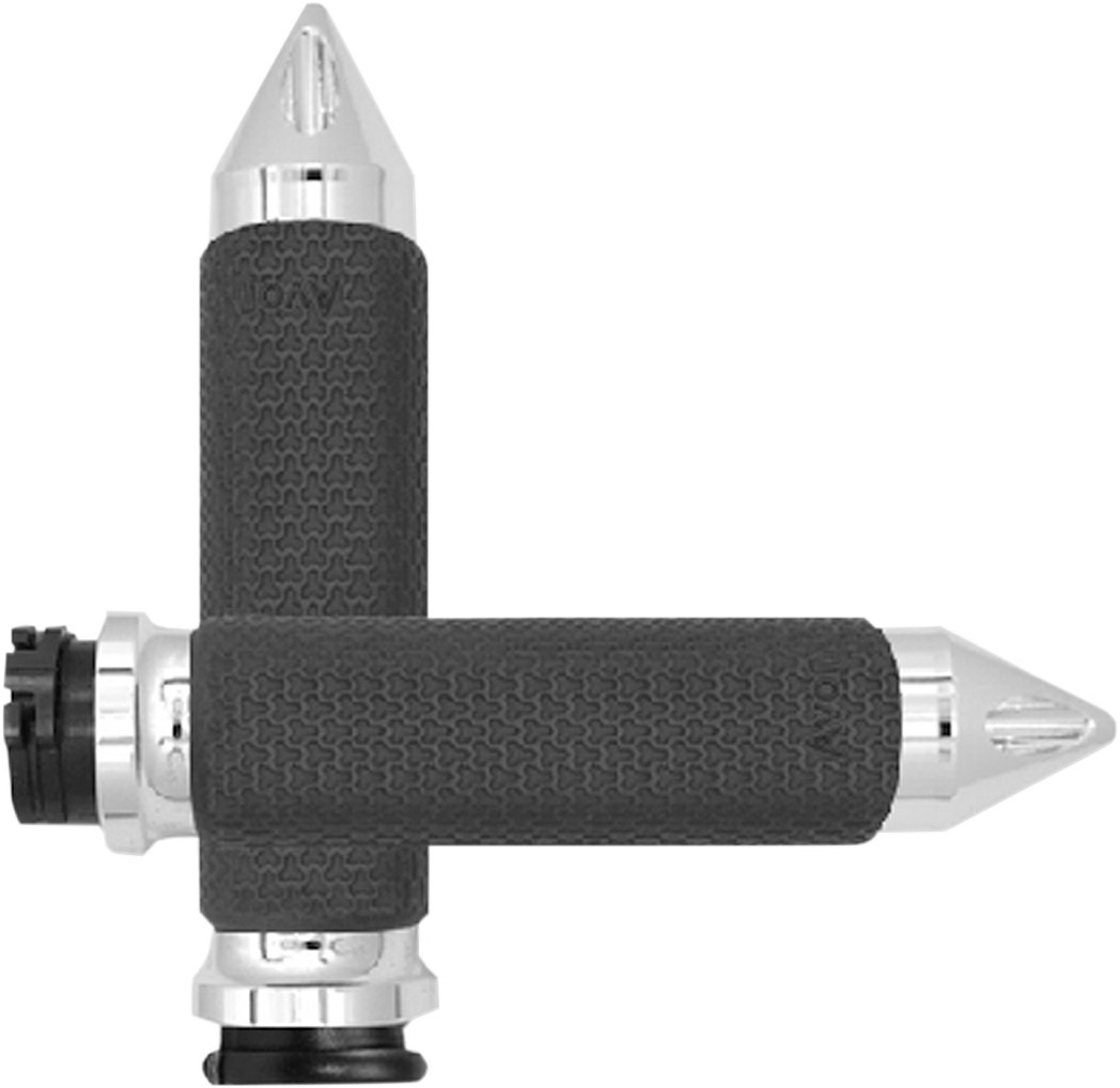 AVON GRIPS Vibration Dampening Memory Foam Grips - Small - Spike - Chrome MF-63-CH-SPK