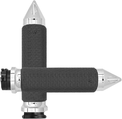 AVON GRIPS Vibration Dampening Memory Foam Grips - Small - Spike - Chrome MF-63-CH-SPK
