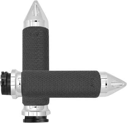 AVON GRIPS Vibration Dampening Memory Foam Grips - Medium - Spike - Chrome MF-63A-CH-SPK