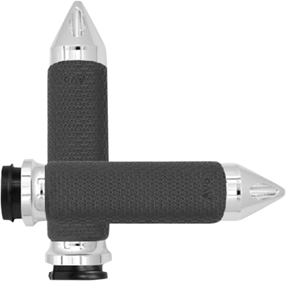 AVON GRIPS Vibration Dampening Memory Foam Grips - Medium - Spike - TBW - Chrome MF-63A-CH-FL-SP