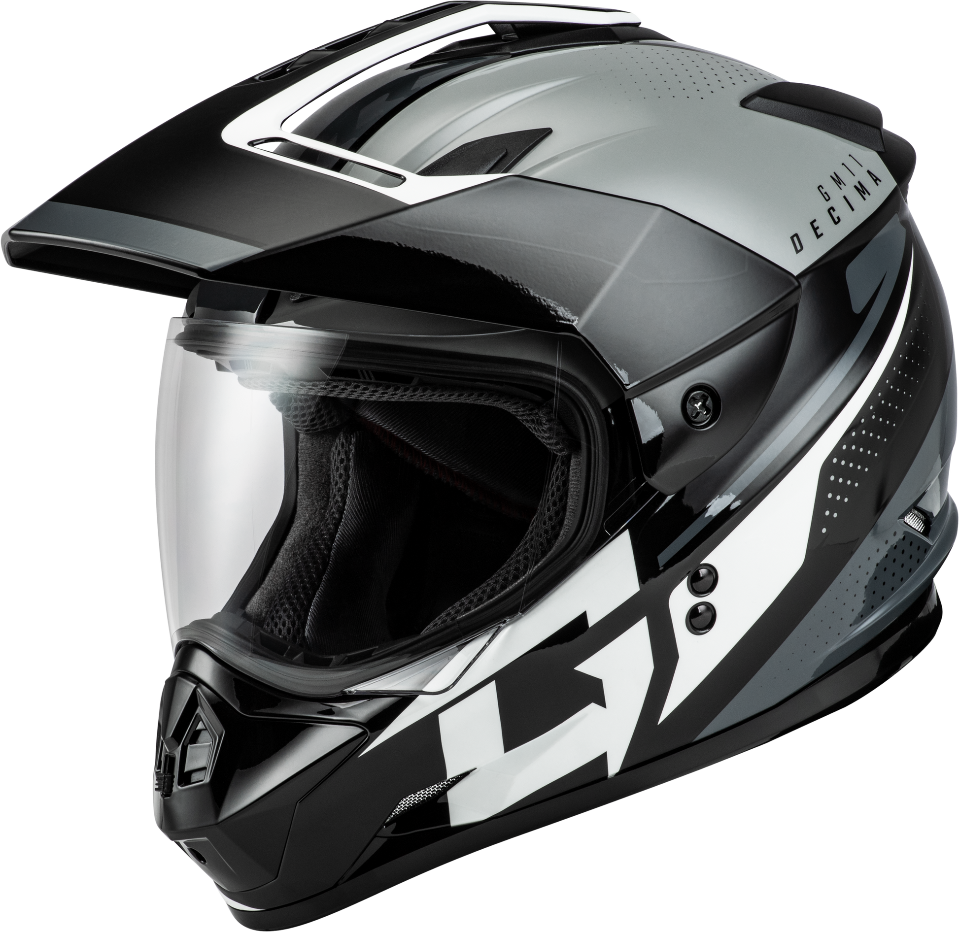 Gm 11 Decima Helmet Black/Grey/White Lg