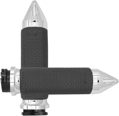 AVON GRIPS Vibration Dampening Memory Foam Grips - Large - Spike - Chrome MF-63B-CH-SPK