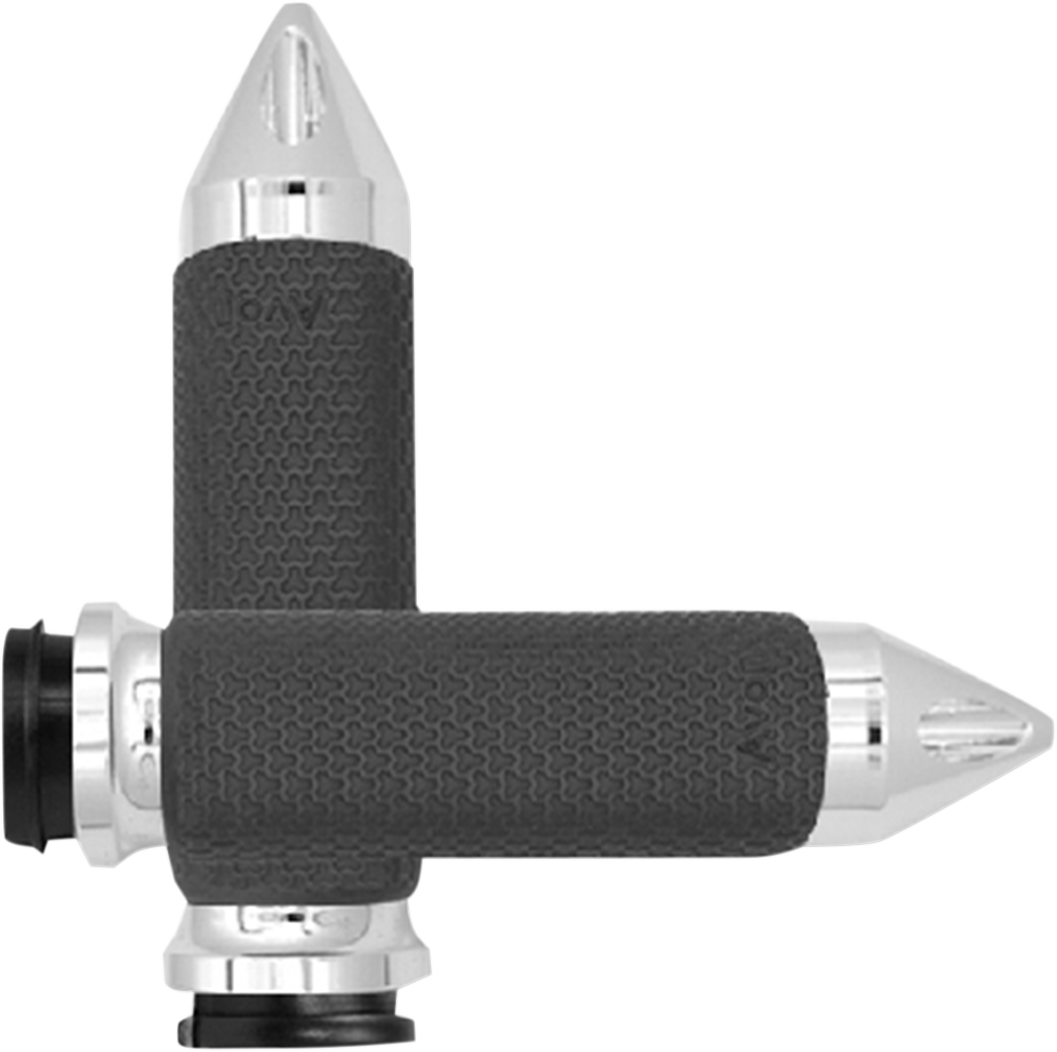 AVON GRIPS Vibration Dampening Memory Foam Grips - Large - Spike - TBW - Chrome MF-63B-CH-FL-SP