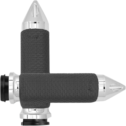 AVON GRIPS Vibration Dampening Memory Foam Grips - Large - Spike - TBW - Chrome MF-63B-CH-FL-SP