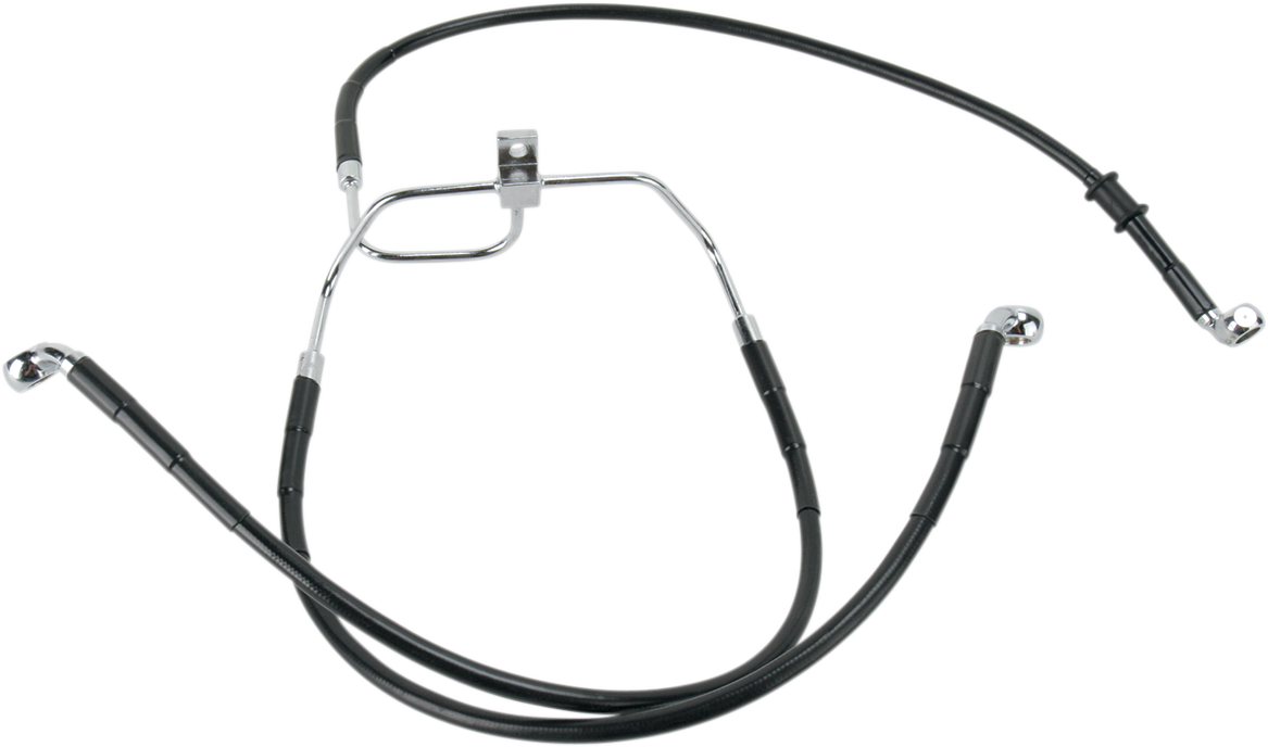 DRAG SPECIALTIES Brake Line - Front - Black - +10" - FXDF '08-'17 660325-10BLK