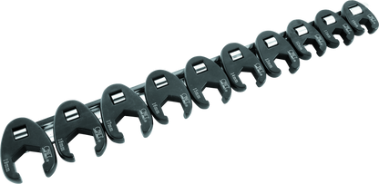 BikeMaster 10-pc 3/8in Drive Metric Flare Crow Foot Wrench Set