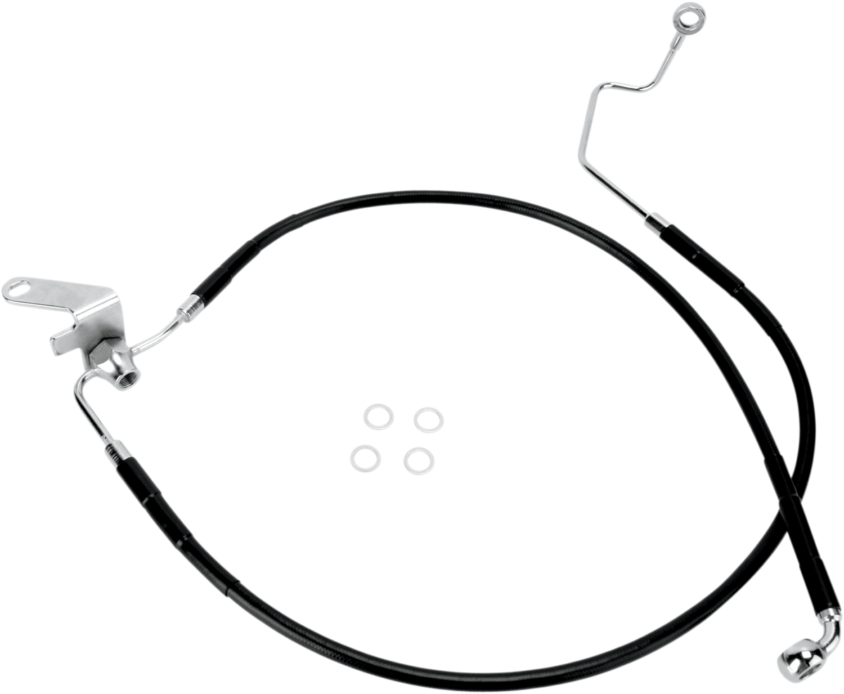 DRAG SPECIALTIES Brake Line - Rear - Black - +3" - Softail '04-'06 640223-3BLK