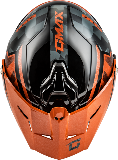 Md 74 Striker Modular Helmet W Smk Shield Blk/Gry/Or Mtlc Xs