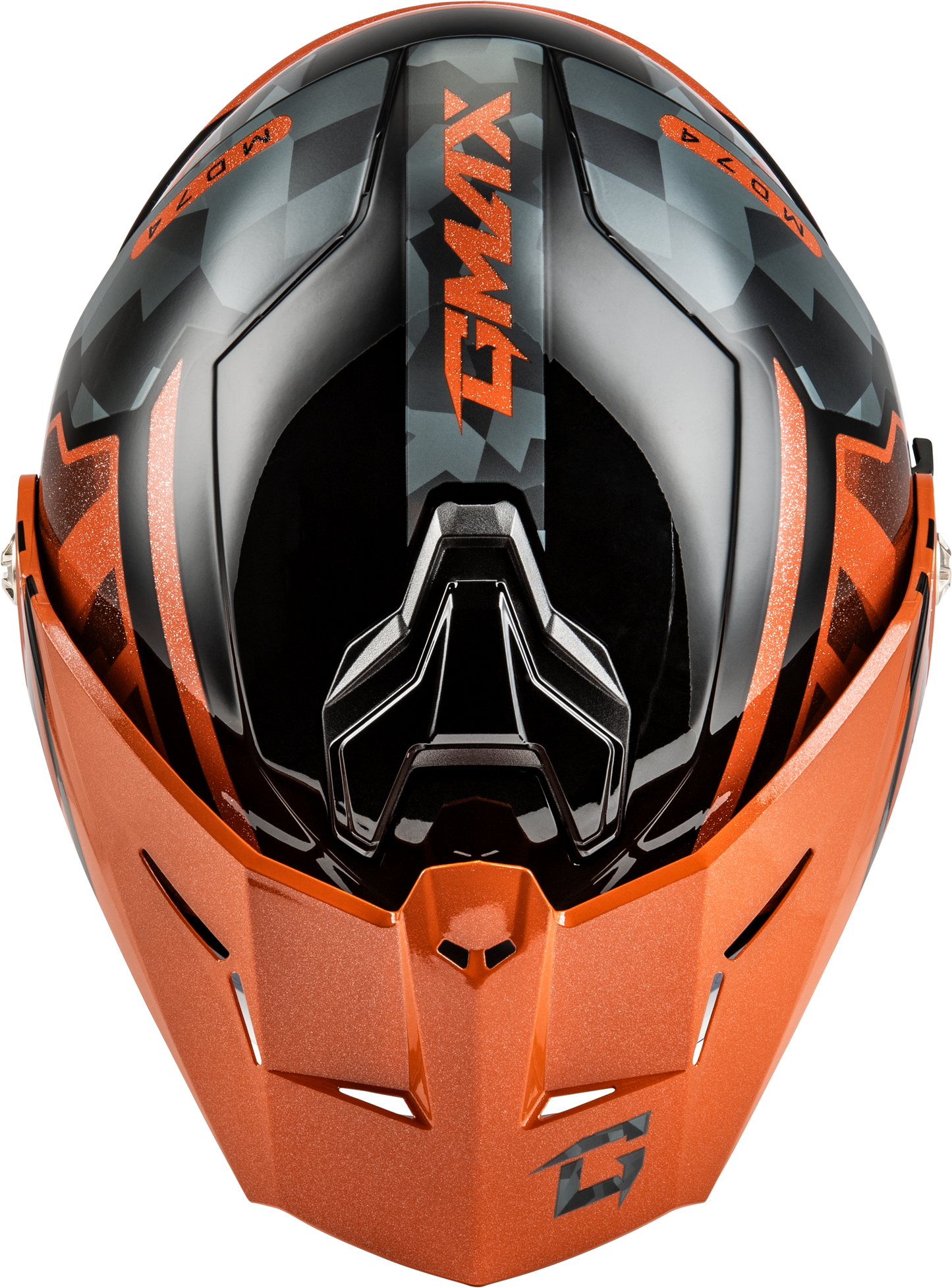 Md 74 Striker Modular Helmet W Smk Shield Blk/Gry/Or Mtlc Lg