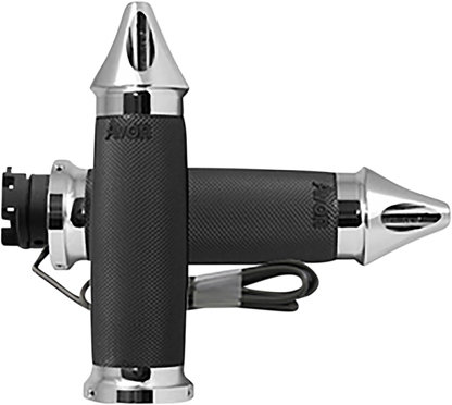 AVON GRIPS Heated Grips - Custom Contour - Spike - Indian - Chrome IN-S-CC-85-S-H
