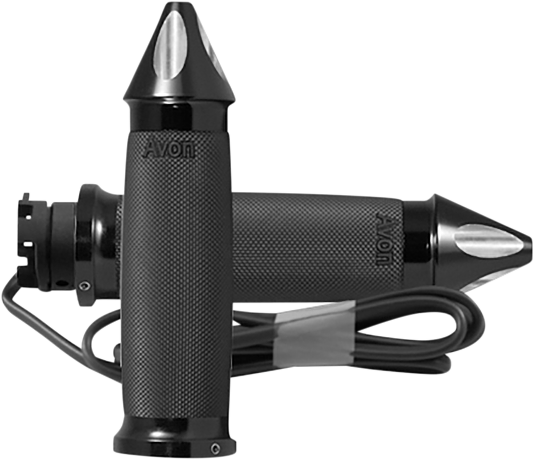 AVON GRIPS Heated Grips - Custom Contour - Spike - Indian - Black IN-S-CC-86-S-H