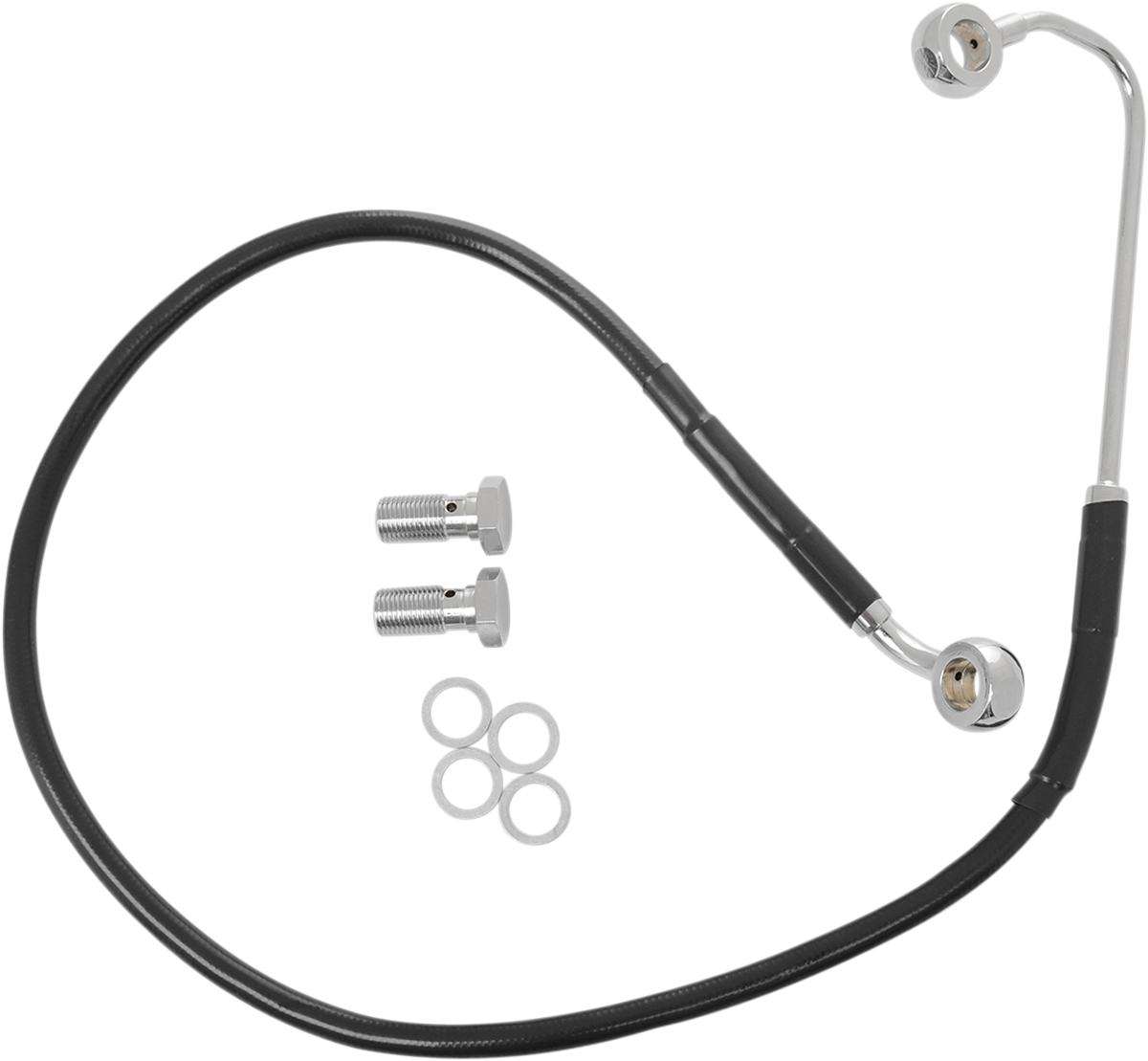 DRAG SPECIALTIES Brake Line - Front - Black - +10" - FXS '12-'13 691319-10BLK