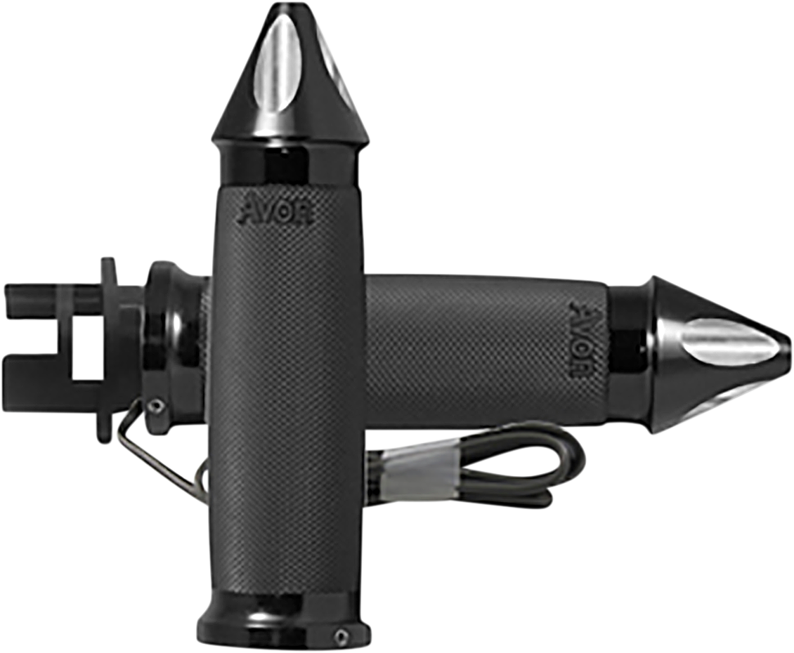 AVON GRIPS Heated Grips - Custom Contour - Spike - Indian - Black MT-IN-CC-86-S-H