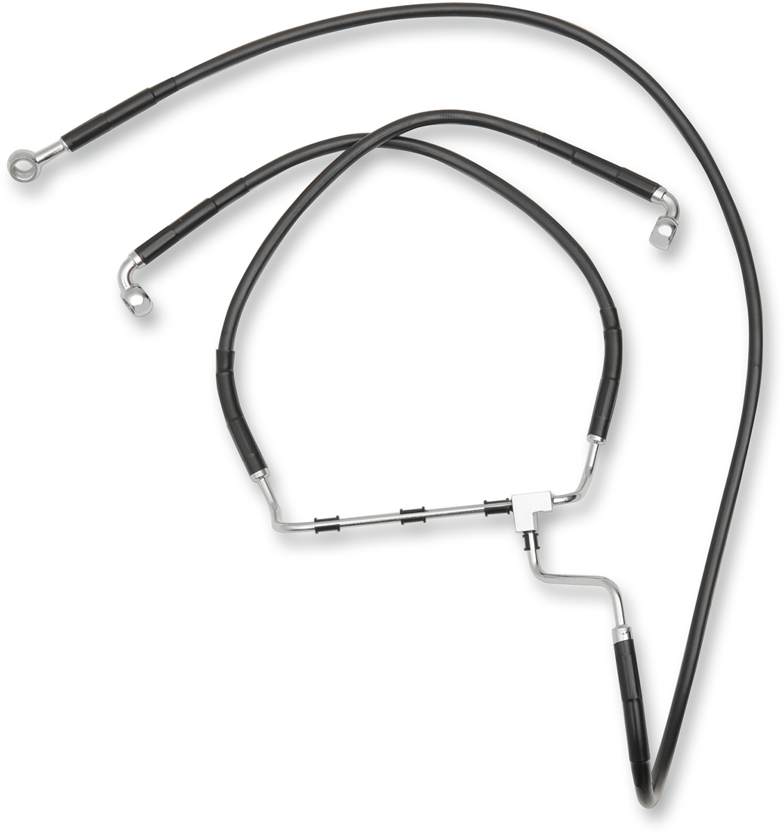DRAG SPECIALTIES Brake Line - Front - Black - +6" 614085-6BLK