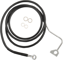 DRAG SPECIALTIES Brake Line - Front (Upper) - Black - +8" with ABS 614220-8BLK