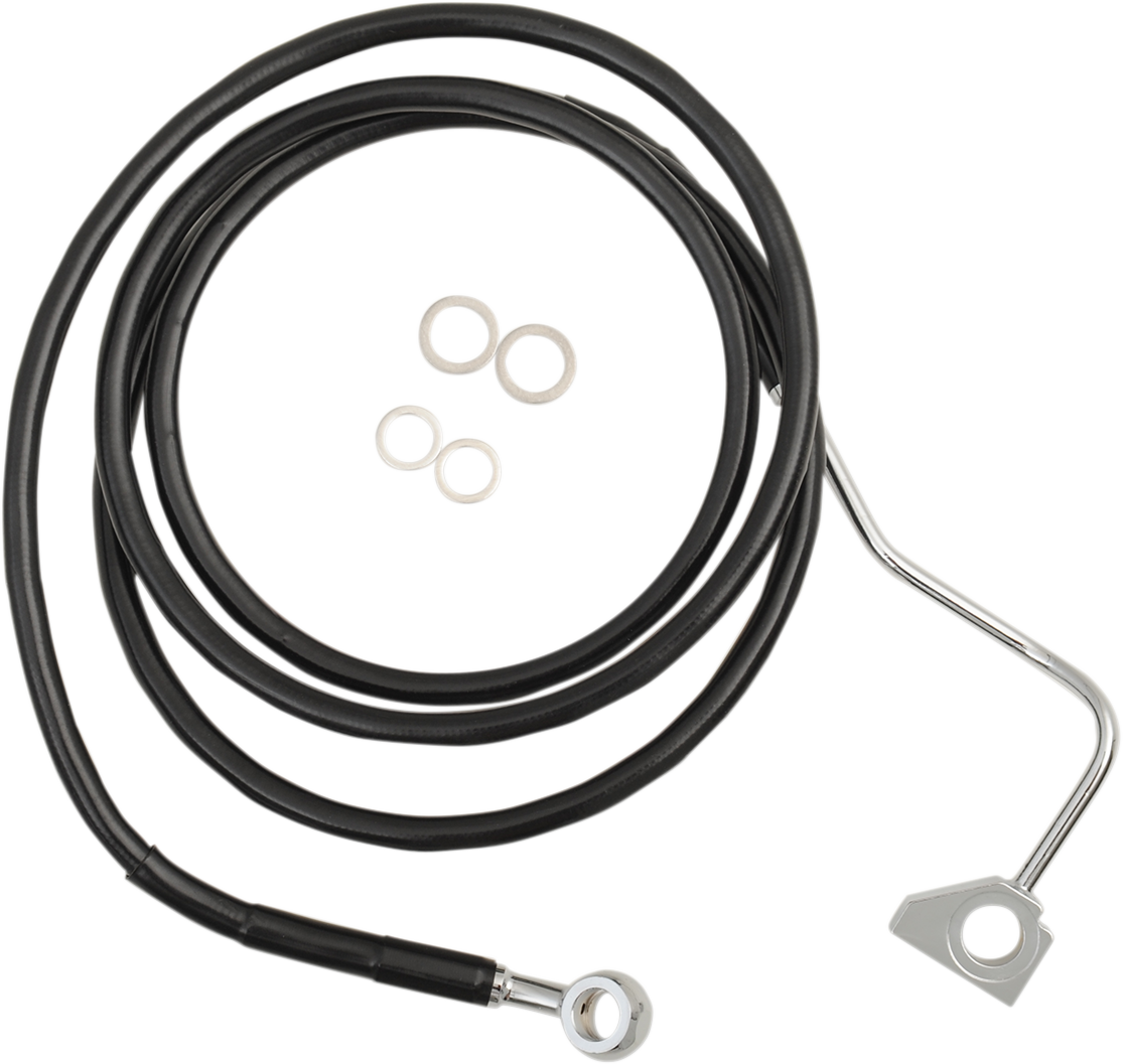 DRAG SPECIALTIES Brake Line - Front (Upper) - Black - +12" with ABS 614220-12BLK