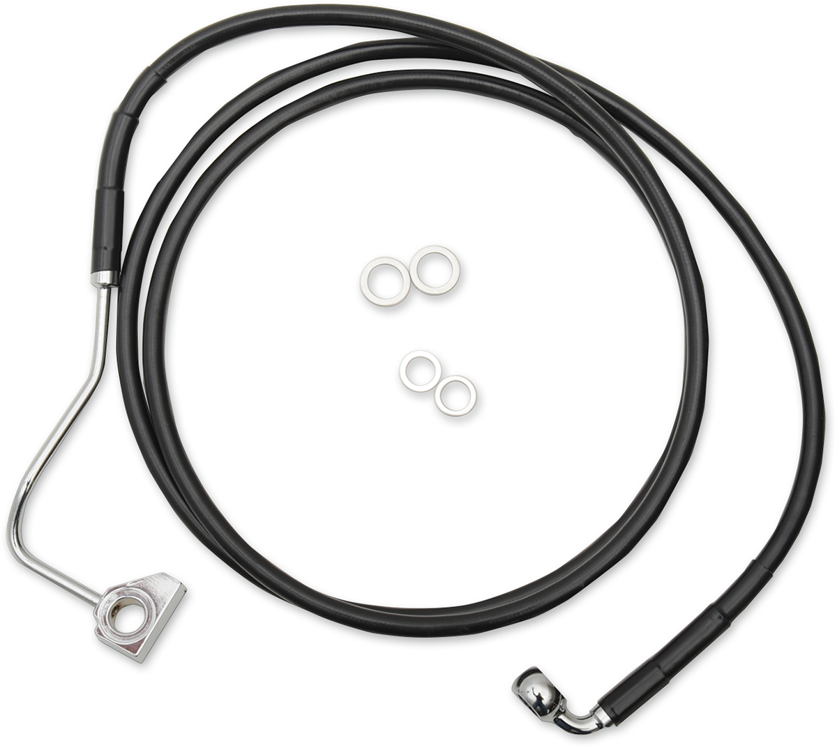 DRAG SPECIALTIES Brake Line - Front (Upper) - Black - +8" 615220-8BLK