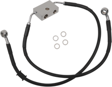 DRAG SPECIALTIES Brake Line - Front (Lower/Upper) - Black 614743-BLK