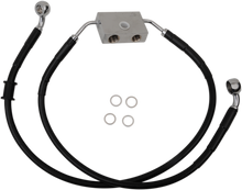 DRAG SPECIALTIES Brake Line - Front - +4" - Black - XL 614745-4BLK