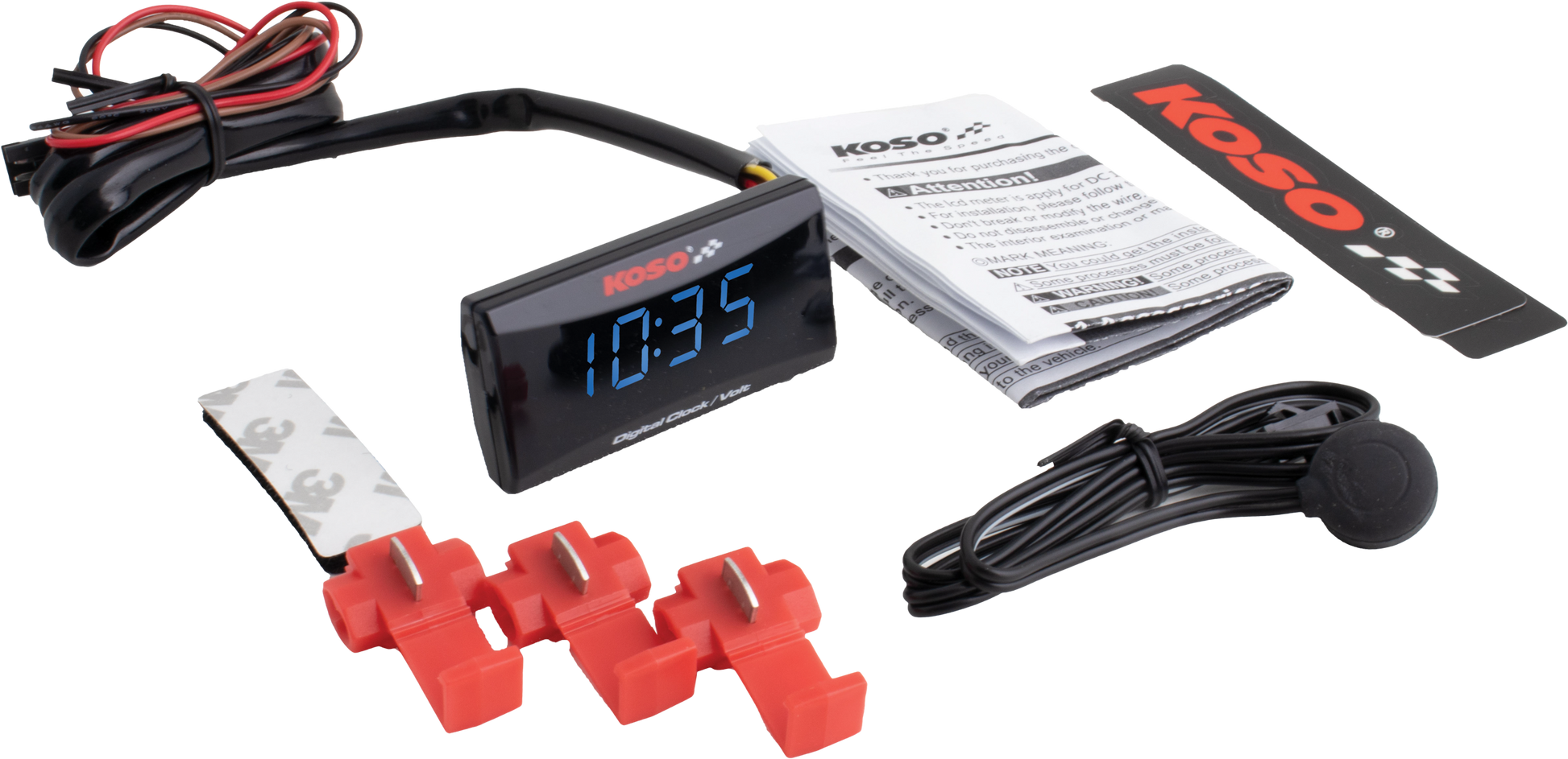 Super Slim Clock / Volt Meter Blue Display