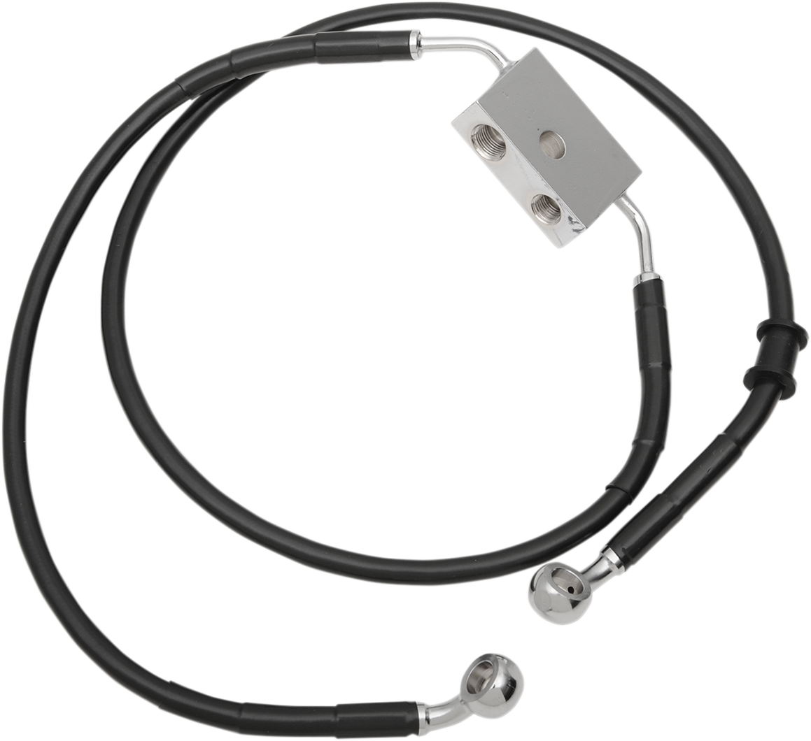 DRAG SPECIALTIES Brake Line - Front - +10" - Black - XL 614745-10BLK