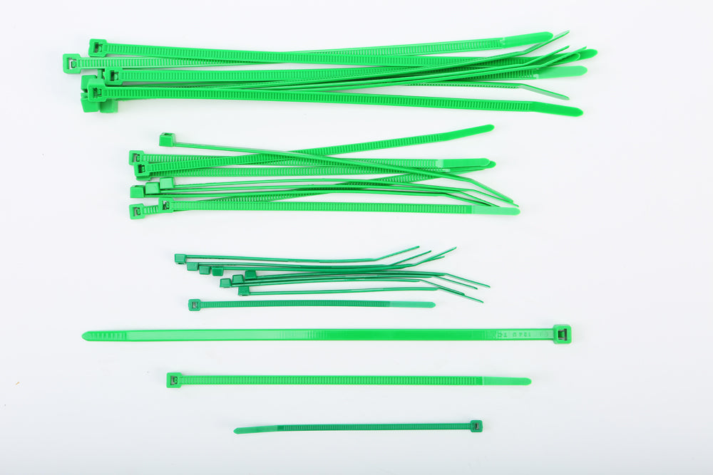 Assorted Cable Ties Green 30/Pk
