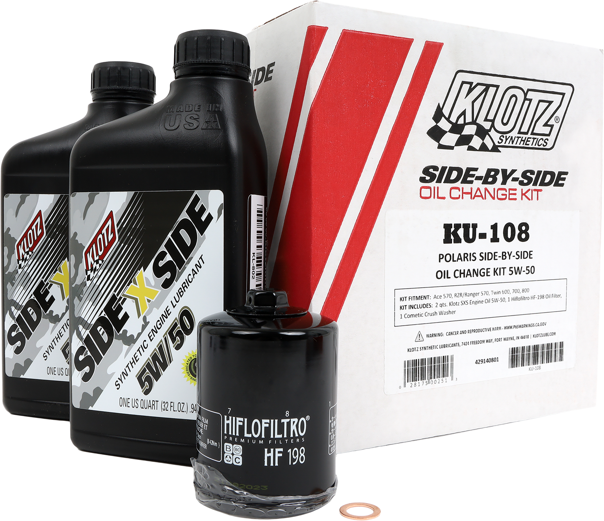 Polaris Sxs 2qt Synthetic Oil Change Kit