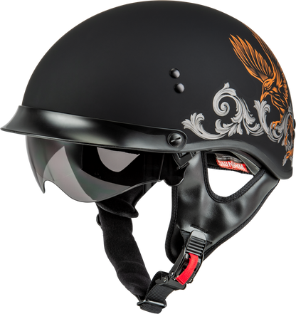 Hh 65 Corvus Helmet W/Peak Matte Black/Silver/Orange Xl