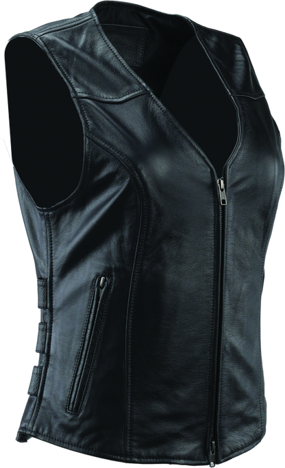 Kuryakyn Leather By River Road Plains Leather Vest Black Womens - Small
