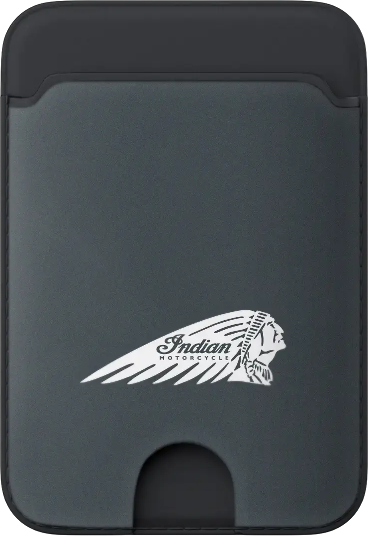 Indian Card Wallet W/Headdress Gray W/Logo