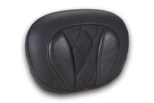 Mustang Deluxe Diamond Touring Sissy Bar Pad Black w/Mandarin Orange Thread