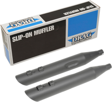 DRAG SPECIALTIES 3-1/2" Slashdown Slip-On Mufflers - Black H00962