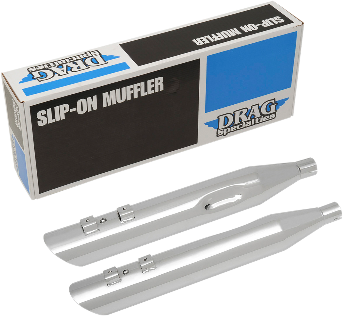 DRAG SPECIALTIES 4" Slashdown Slip-On Mufflers - Chrome H00965