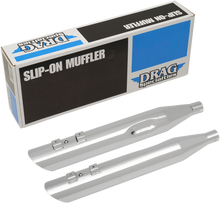 DRAG SPECIALTIES 4" Slashdown Slip-On Mufflers - Chrome H00965