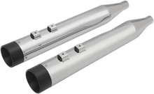 DRAG SPECIALTIES 4" Slip-On Mufflers with Billet End Caps - Chrome/Black H00969