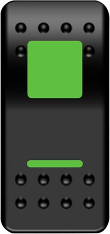 MOOSE OFFROAD Rocker Switch - On/Off - Green GNG-PWR