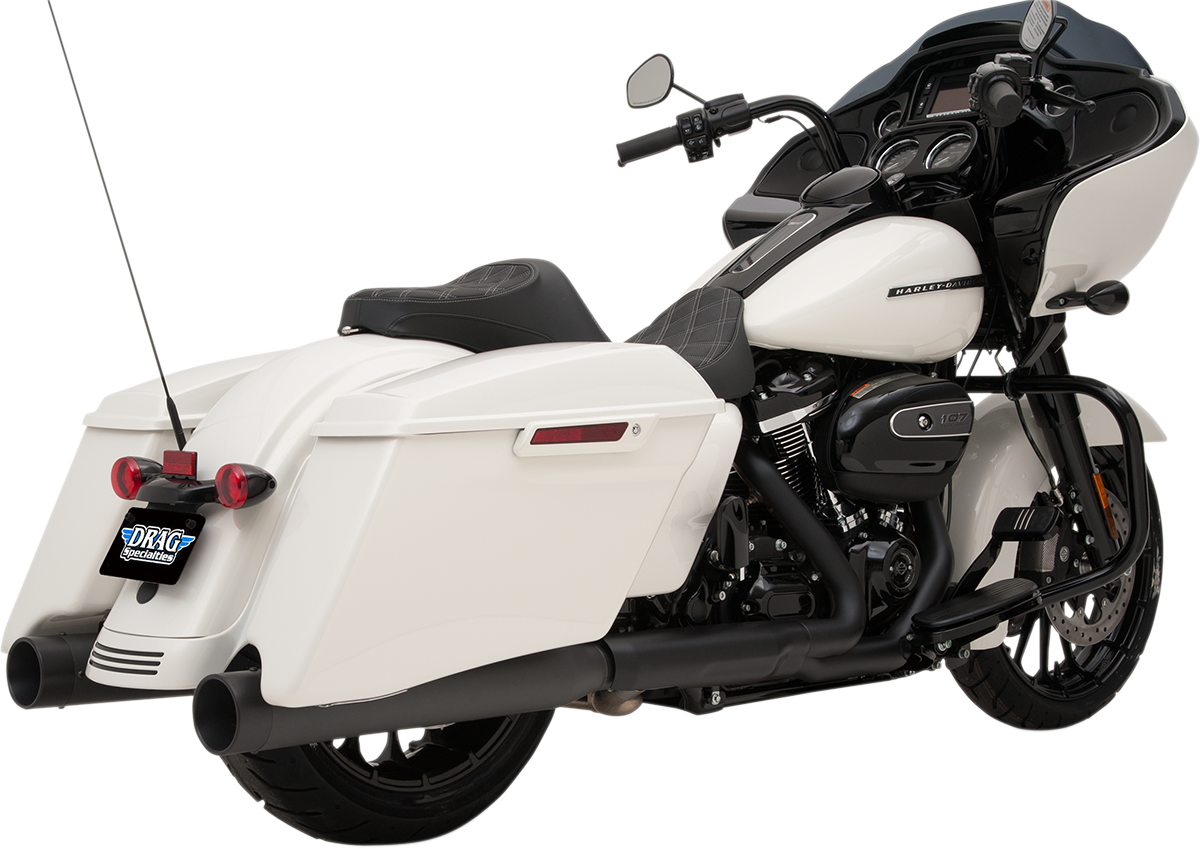 DRAG SPECIALTIES 4" Slip-On Mufflers with Billet End Caps - Black/Black H00972