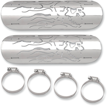 DRAG SPECIALTIES Flame Skull Heat Shields 1861-0102