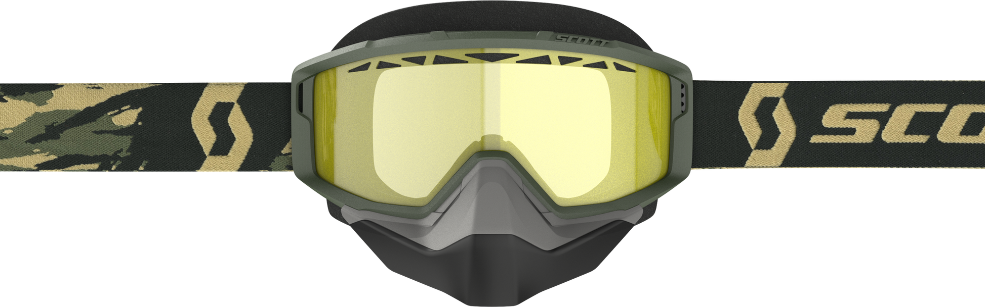 Primal Goggle Snow Cross Camo Kahki W/Yellow