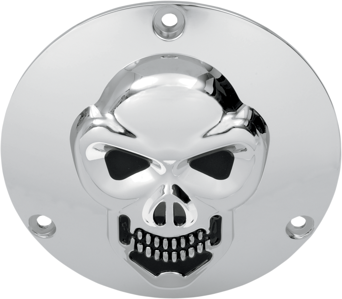 DRAG SPECIALTIES Skull Derby Cover - Chrome - 3 Hole - Big Twin 33-0061-PC