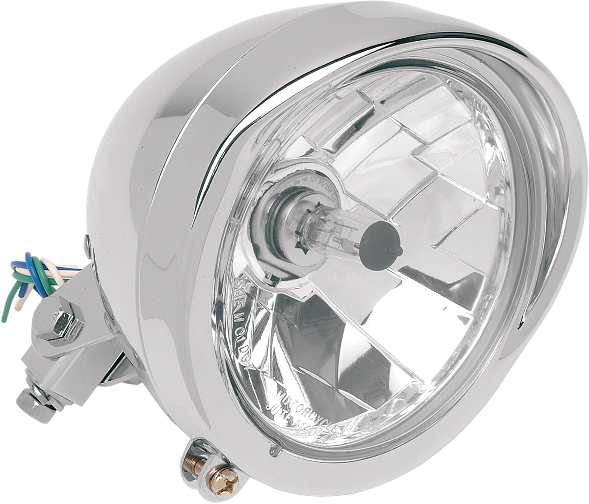 DRAG SPECIALTIES 5-3/4" Head Light with Visor - Clear Lens - Chrome 20-0444