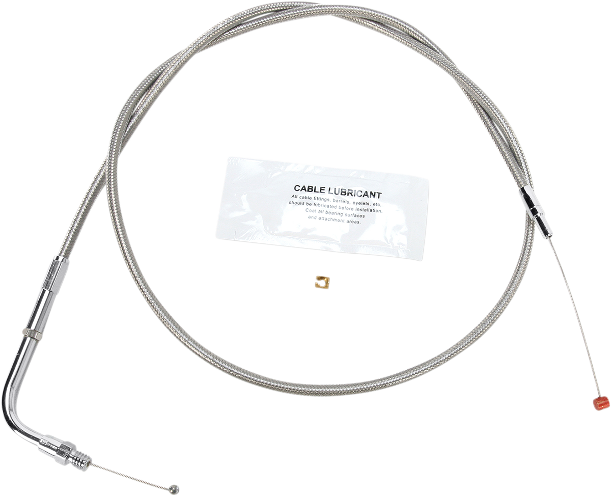 BARNETT Stainless Steel Throttle Cable - +6" - Dyna/FXR/Softail 102-30-30014-06