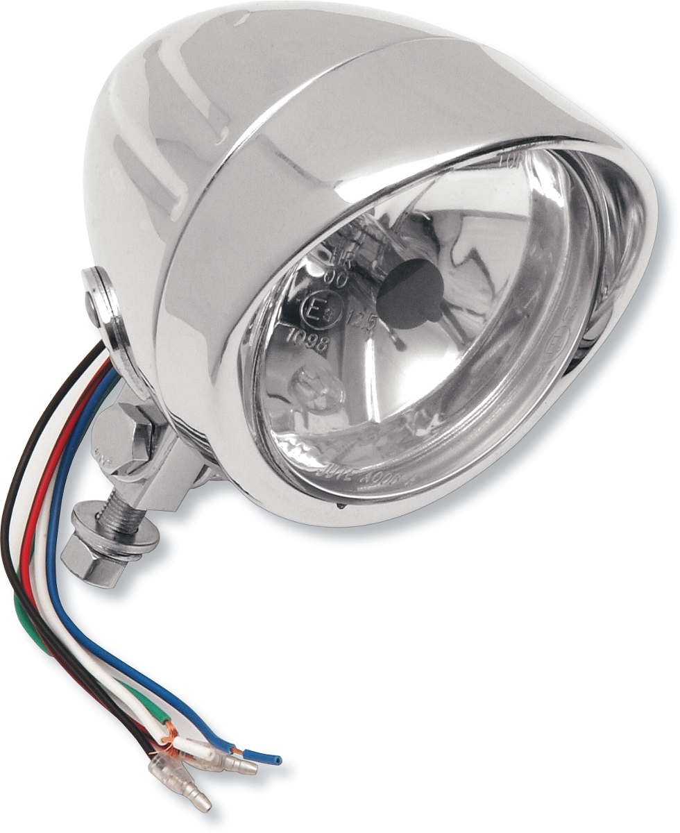 DRAG SPECIALTIES Spotlight w/Visor - 4-1/4" - w/Running Light - Clear Lens 20-6010GD