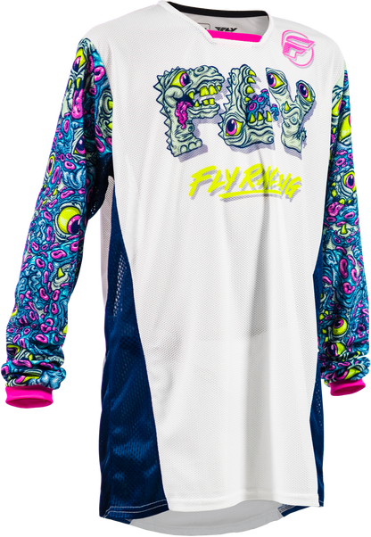 Yth Kinetic Mesh Mutant Jersey White/Blue/Multi Ym