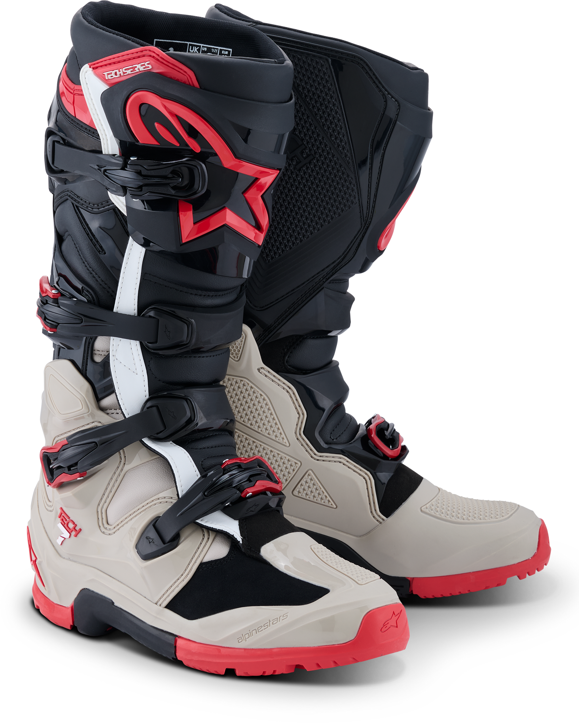 Tech 7 Enduro Blk/Light Gry/Bright Red 10
