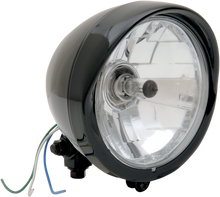 DRAG SPECIALTIES 5-3/4" Head Light with Visor - Clear Lens - Black 20-0444B