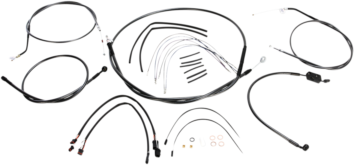 MAGNUM SHIELDING Black Pearl™ Designer Handlebar Installation Kit - 18"-20" - '14-'22 Sportster 487673
